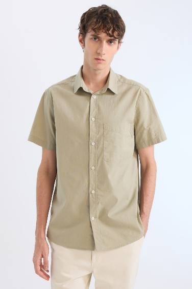 Regular Fit Polo Collar Short Sleeve Shirt