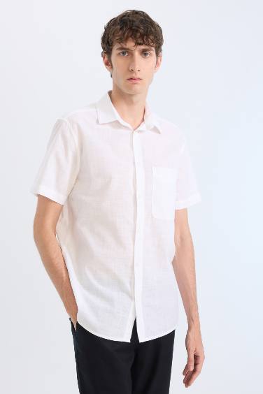 Regular Fit Polo Collar Short Sleeve Shirt