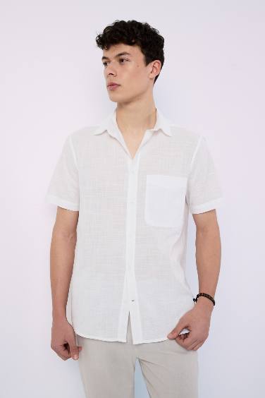 Regular Fit Polo Collar Short Sleeve Shirt