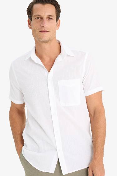 Regular Fit Polo Collar Short Sleeve Shirt