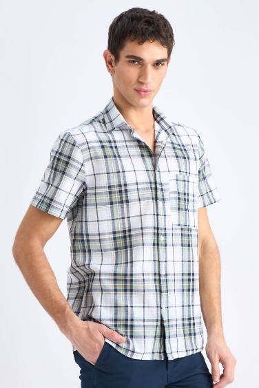 Regular Fit Polo Collar Short Sleeve Shirt