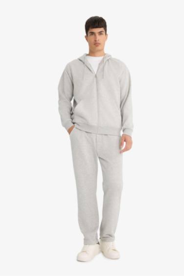 Relax Fit Hooded Zippered Basic Thick Sweatshirt