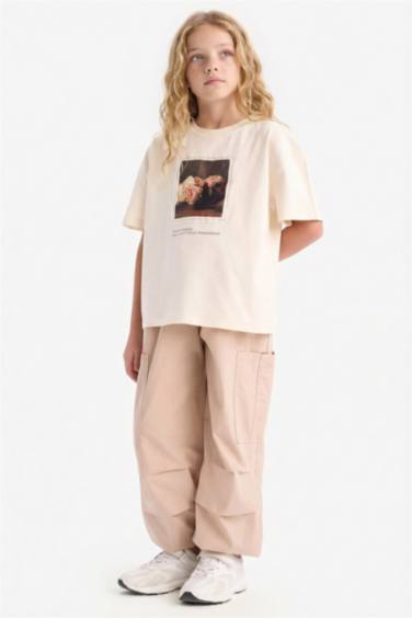 بنطلون كارجو جوجر بناتي قطن