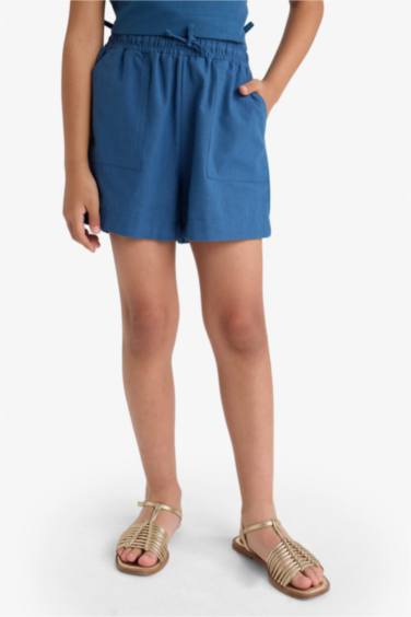 Girl Elastic Waist Cotton Shorts