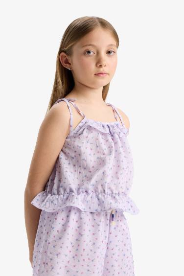 Blouse fleurie à bretelles