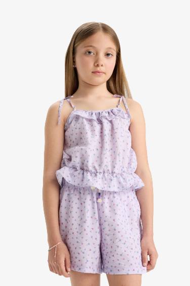 Blouse fleurie à bretelles