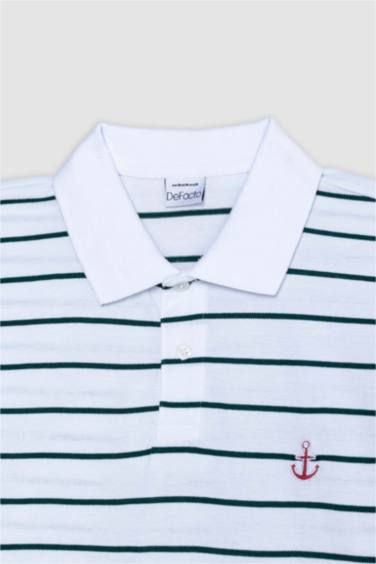 Cotton Regular Fit Striped Polo Shirt