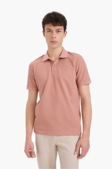 Regular Fit Short Sleeve Waffle Polo T-Shirt