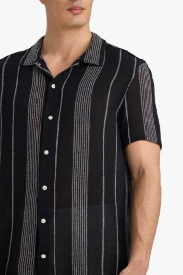 Regular Fit Polo Collar Cotton Short Sleeve Shirt