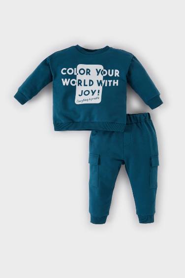 Baby Boy Printed Sweatshirt Sweatpants 2 Piece Set