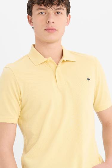 Slim Fit Dar Kesim Kısa Kollu Polo Tişört