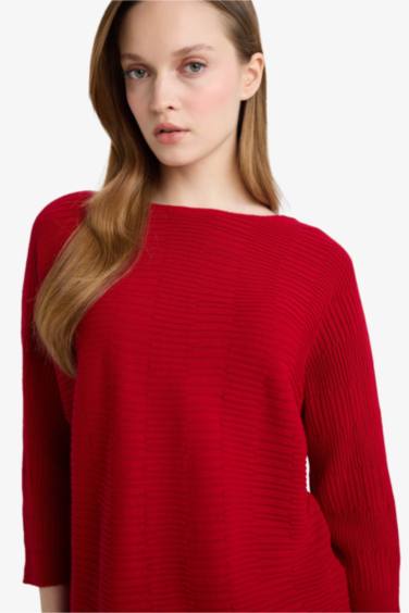 Kayık Yaka Triko Kazak