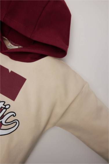 Baby Boy Hooded Printed Sweatshirt Sweatpants 2 Piece Set