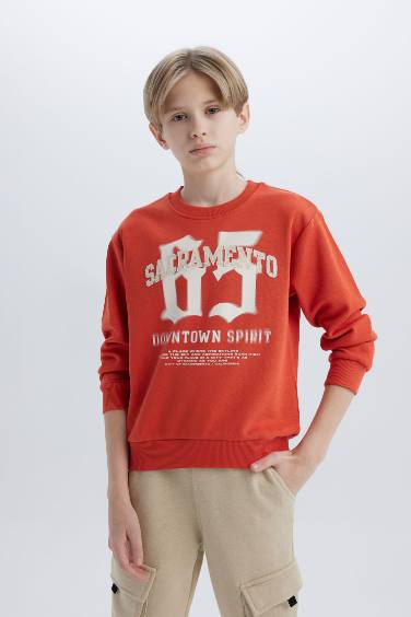 Boy Crew Neck Printed Sweatshirt