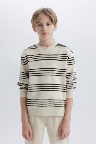 Boy Crew Neck Striped Sweatshirt