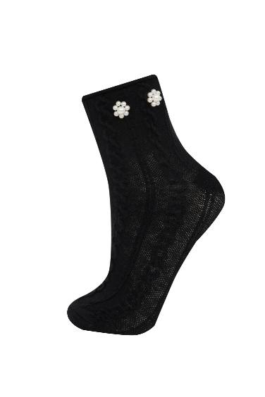 Chaussettes en coton avec perles pour femme