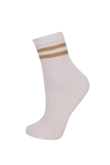 Woman Glittery Circle Patterned 2 Piece Socks