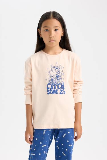 Pyjama pour Fille Top imprimé à manches longues et Bas à taille élastique