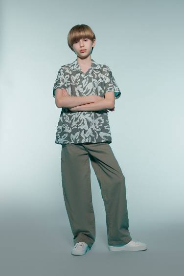 Boy Oversize Fit Polo Neck Short-Sleeve Shirt