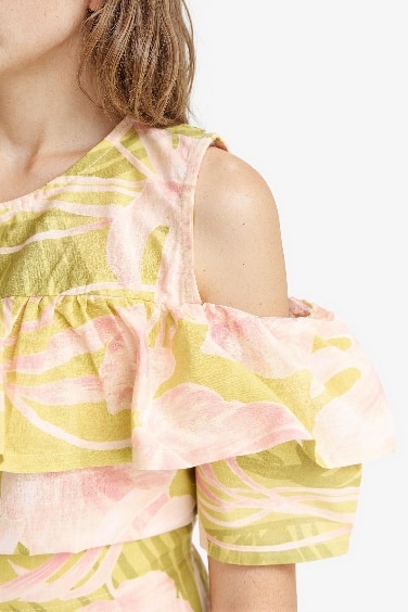 Blouse à manches courtes Lin Manche Courte