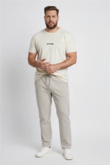 Regular Fit Beli Bağcıklı Cepli Düz Paça Kalın Eşofman Altı