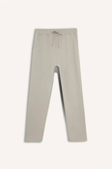 Regular Fit Beli Bağcıklı Cepli Düz Paça Kalın Eşofman Altı