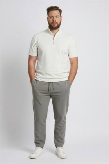 Regular Fit Beli Bağcıklı Cepli Düz Paça Kalın Eşofman Altı