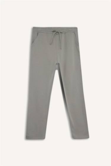 Regular Fit Beli Bağcıklı Cepli Düz Paça Kalın Eşofman Altı