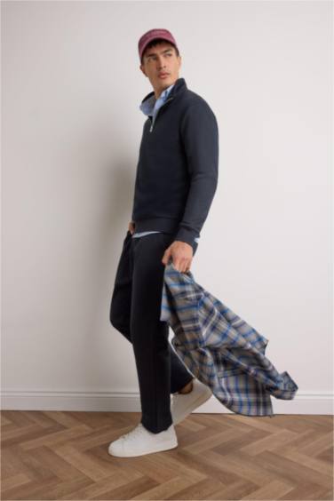 Regular Fit Beli Bağcıklı Cepli Düz Paça Kalın Eşofman Altı