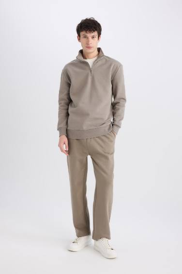 Regular Fit Eşofman Altı İçi Polarlı Basic Düz Cepli Beli Bağcıklı Düz Paça