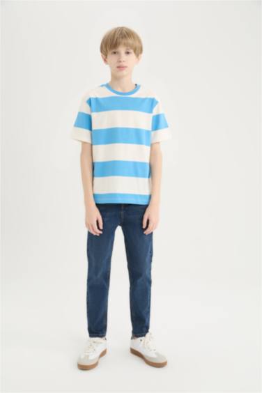 Boy Regular Fit Crew Neck Striped T-Shirt