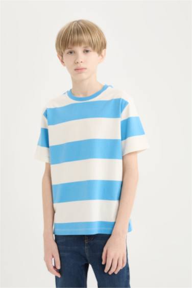 Boy Regular Fit Crew Neck Striped T-Shirt