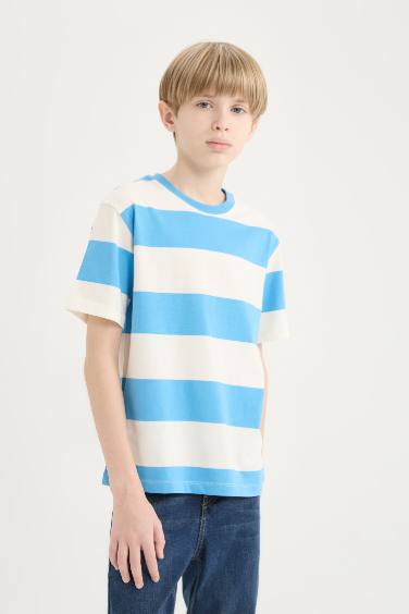 Boy Regular Fit Crew Neck Striped T-Shirt