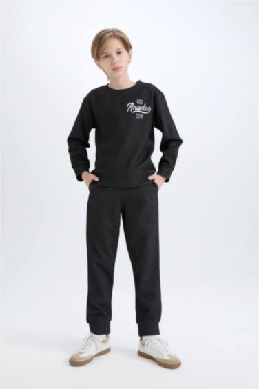 2'li Takım Baskılı Sweatshirt Eşofman Altı Erkek Çocuk