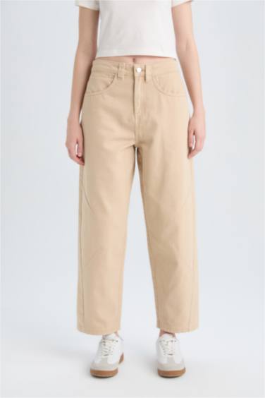 بنطرون جبردين باجي فيت بخصر عالي