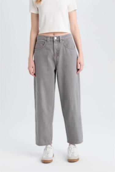 بنطرون جبردين باجي فيت بخصر عالي