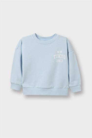 Baby Boy Oversize Fit Slogan Print Sweatshirt
