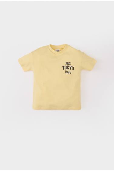 Baby Boy Regular Fit Slogan Patterned T-Shirt