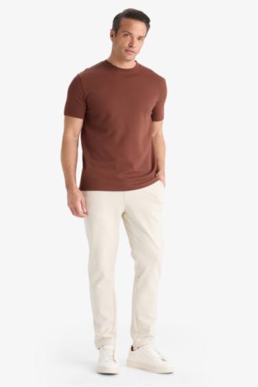 Regular Fit Crew Neck Twill Short Sleeve T-Shirt