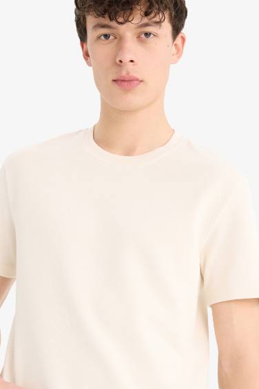 Regular Fit Crew Neck Twill T-Shirt