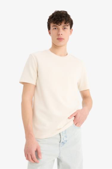 Regular Fit Crew Neck Twill Short Sleeve T-Shirt