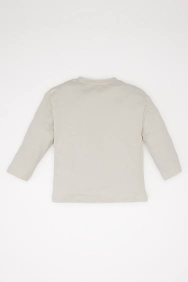 T-shirt imprimé à col rond et manches longues pour bébé garçon