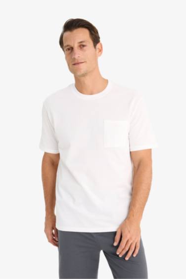 New Regular Fit Crew Neck Short Sleeve Basic Pique T-Shirt