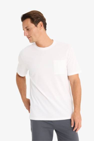 New Regular Fit Crew Neck Short Sleeve Basic Pique T-Shirt