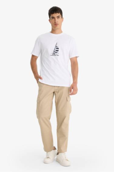 New Regular Fit Crew Neck Printed Short Sleeve T-Shirt