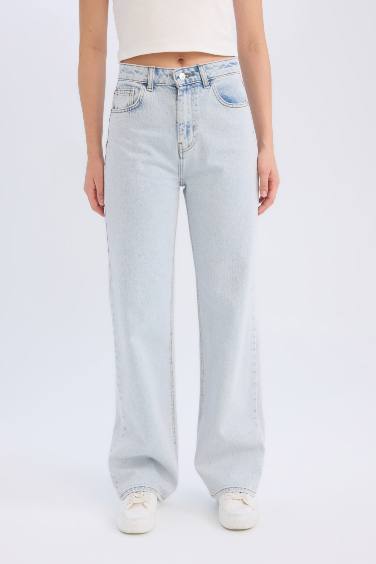 90's Wide Leg High Waist Long Jeans