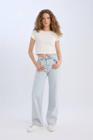 90's Wide Leg Yüksek Bel Geniş Paça Uzun Jean Pantolon