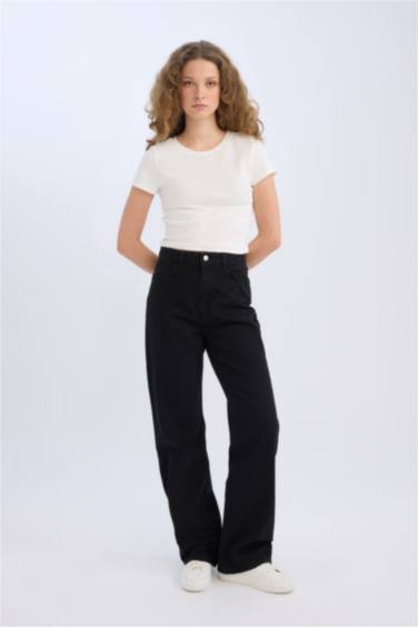 90's Wide Leg High Waist Straight Leg Jeans