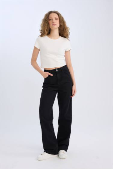 90's Wide Leg High Waist Straight Leg Jeans