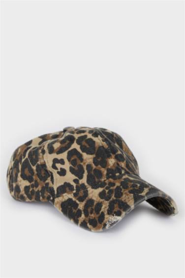 Woman Leopard Patterned Woven Baseball Basketball Cap